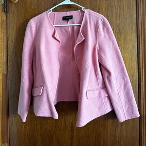 Talbots pink boiled wool blend blazer L